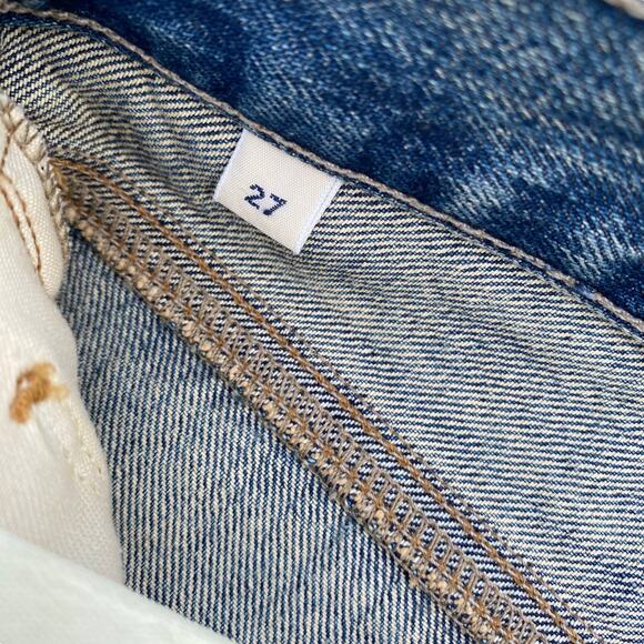 New Citizens Of Humanity Cutoff Hem Green Point Jean Denim Mini Skirt Size 27 - Picture 13 of 13